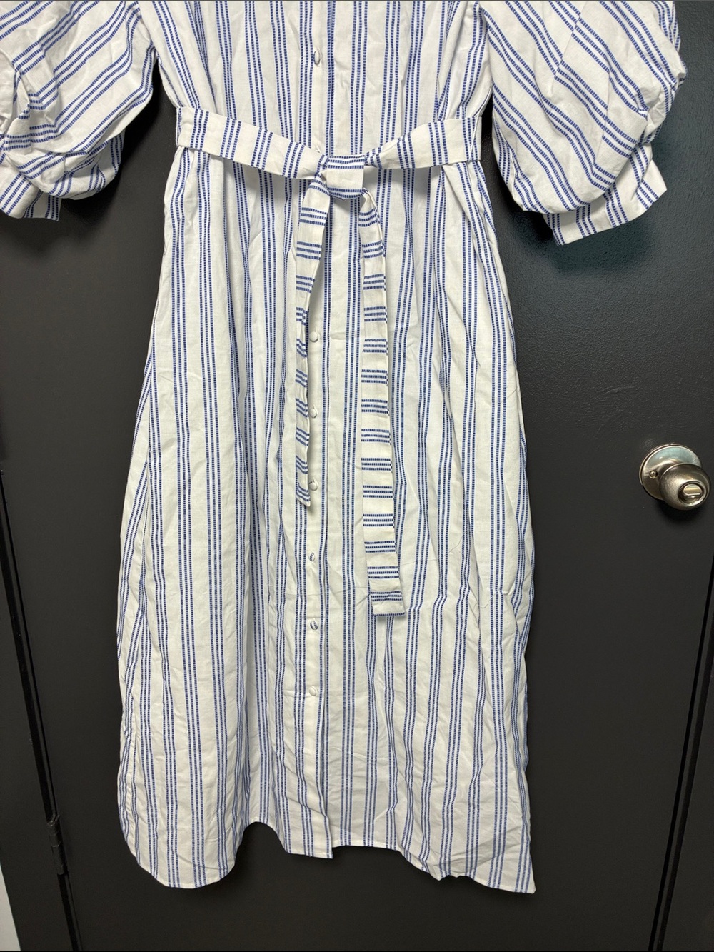 NWT Avara Summerlyn White Striped Midi Dress Sz S - Picture 6 of 9